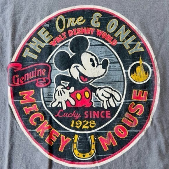 🛍️2 for $25 Sale🛍️ Disney Parks Mickey Mouse The One and Only Grey T-shirt M - Picture 5 of 6